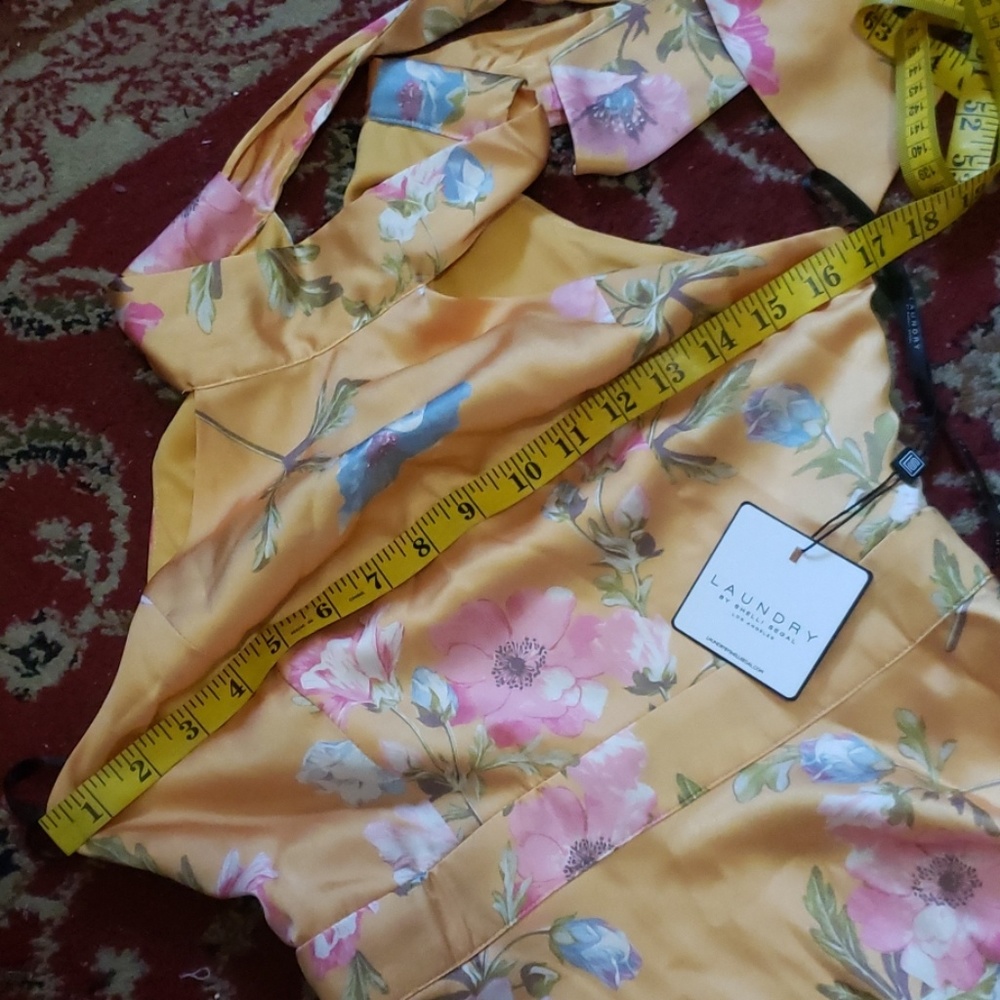 LAUNDRY BY SHELLI SEGAL FLORAL HALTER SATIN MAXI DRESS SIZE 2 - Picture 6 of 8